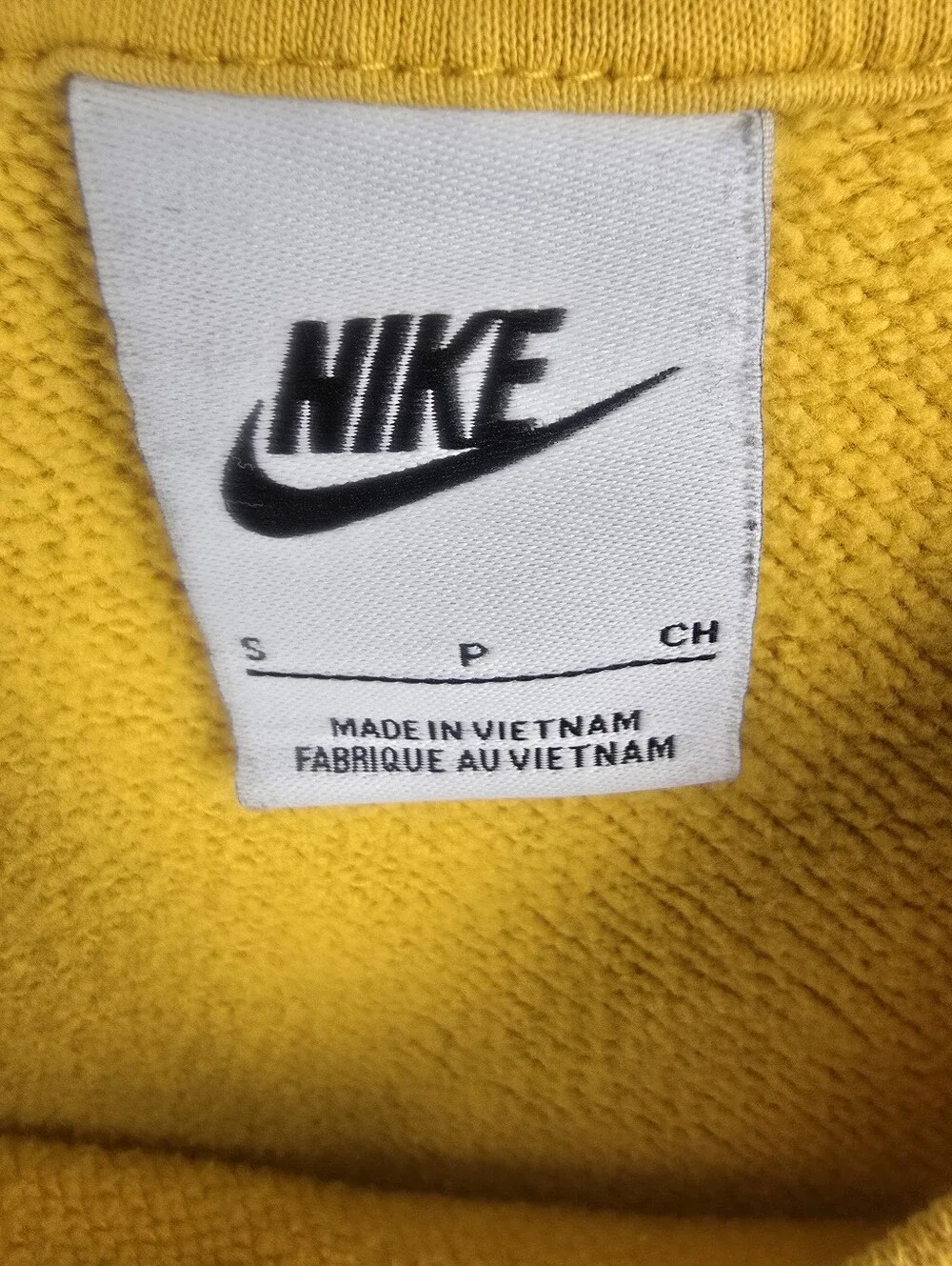 Nike Women's Mustard Yellow Cotton Blend Crewneck Long Sleeve Sweatshirt Sz S